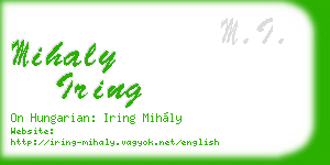 mihaly iring business card